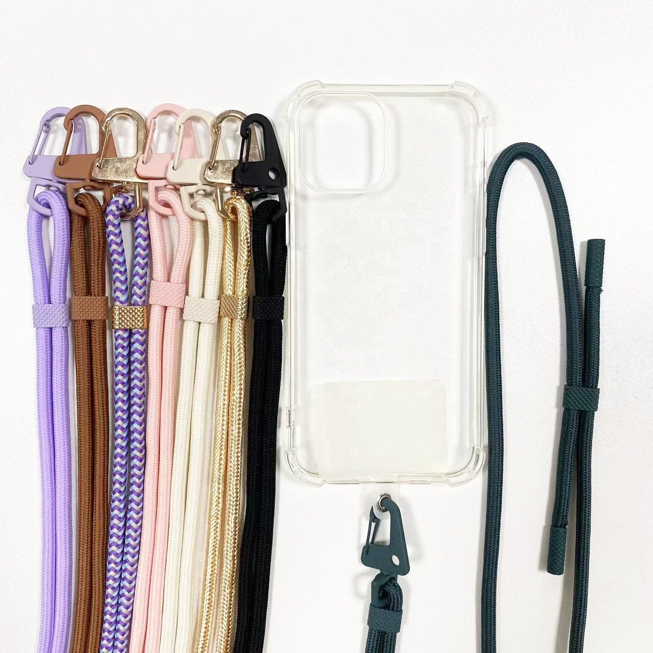 Universal Long Mobile Phone Strap Lanyard Holder With Patch Detachable Adjustable Rope Custom Color Crossbody Phone Necklace