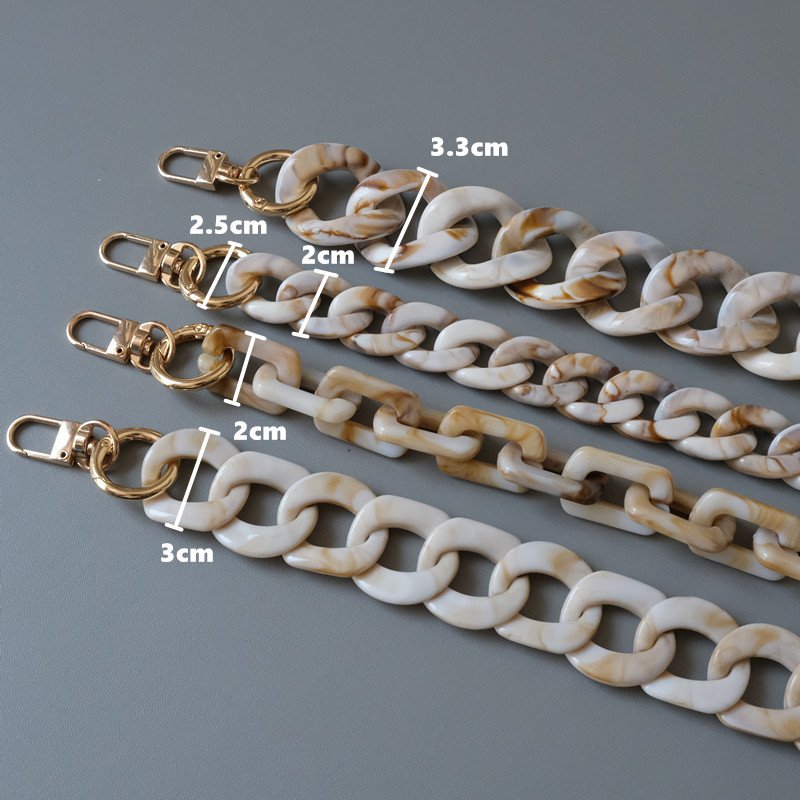 New Thick Woman Bag Phone Accessory Detachable Replacement Acrylic Chain Beige Mobile Phone Strap Necklace 40cm 60cm 80cm 120cm