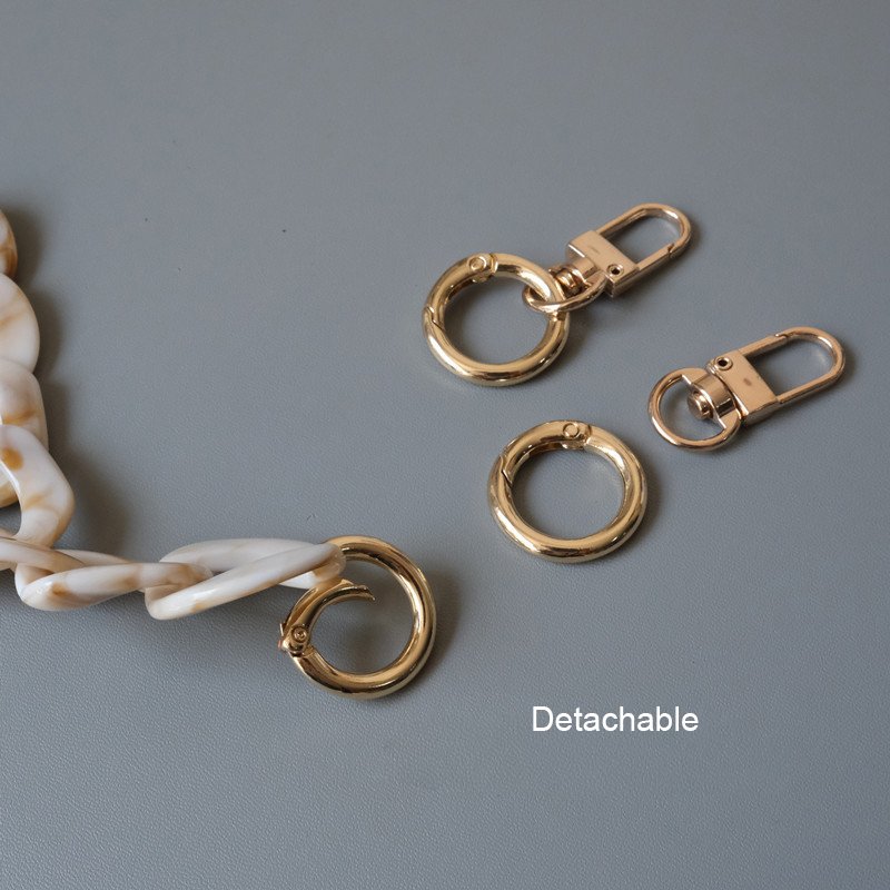New Thick Woman Bag Phone Accessory Detachable Replacement Acrylic Chain Beige Mobile Phone Strap Necklace 40cm 60cm 80cm 120cm