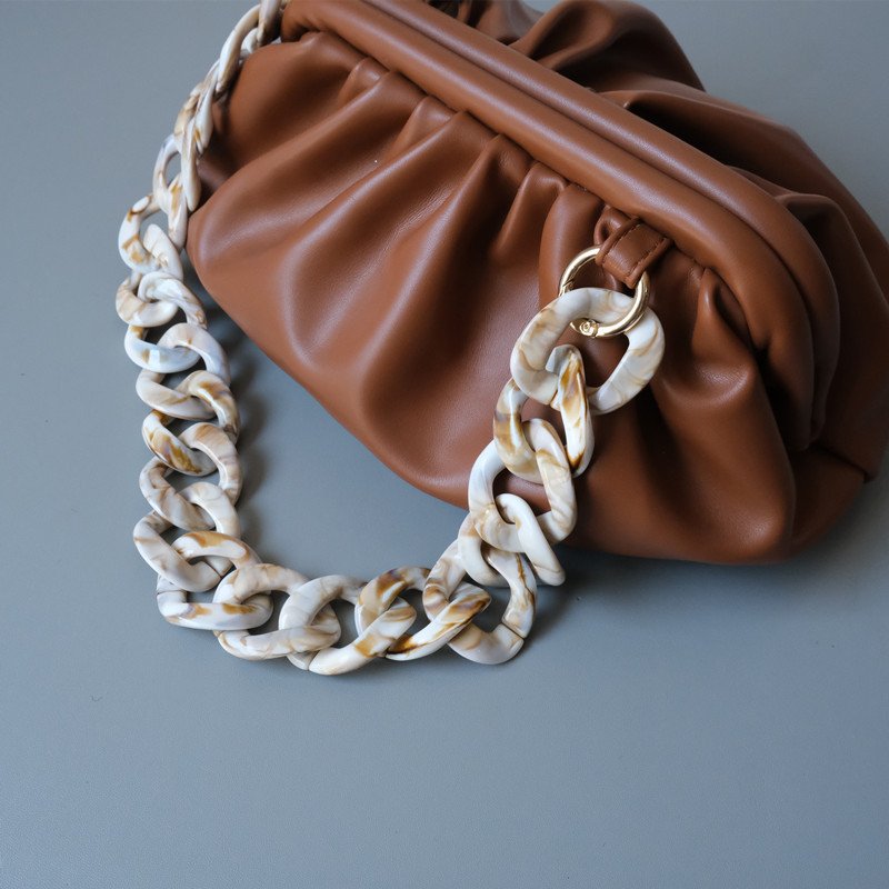 New Thick Woman Bag Phone Accessory Detachable Replacement Acrylic Chain Beige Mobile Phone Strap Necklace 40cm 60cm 80cm 120cm