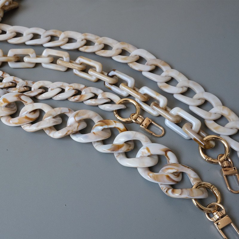 New Thick Woman Bag Phone Accessory Detachable Replacement Acrylic Chain Beige Mobile Phone Strap Necklace 40cm 60cm 80cm 120cm