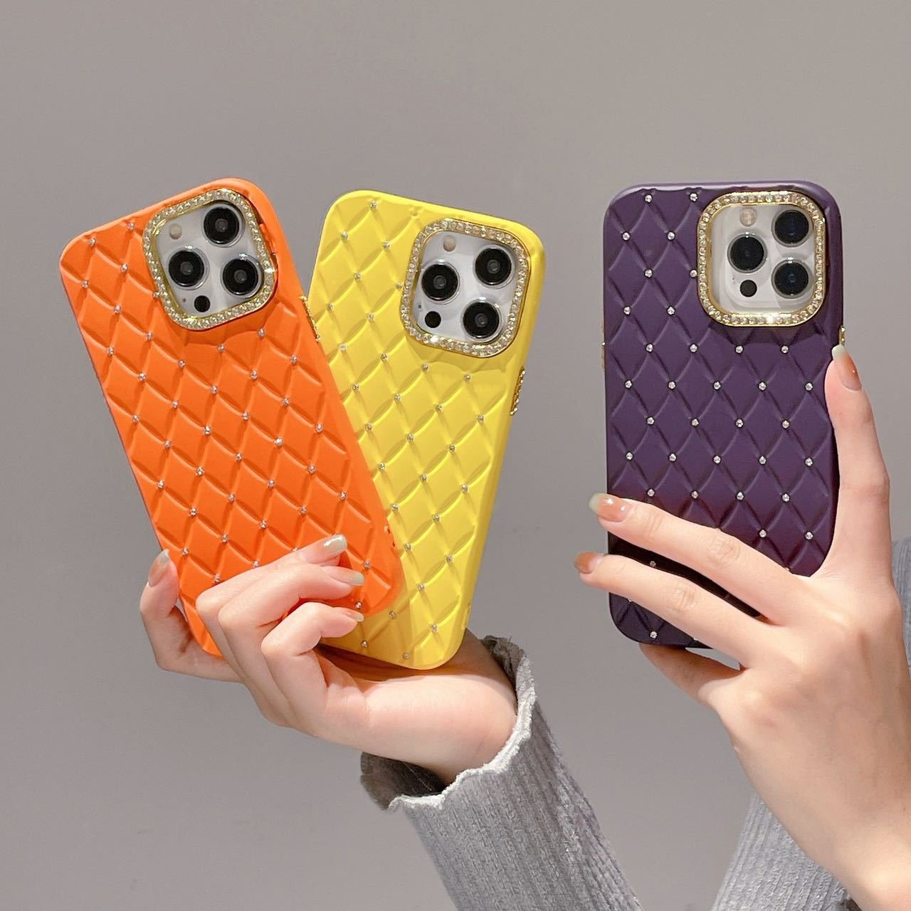 Luxury Diamond argyle Silicone Mobile Phone Case For iPhone 16 15 14 13 12 11 Pro max Fashion bling TPU Shockproof Back Cover