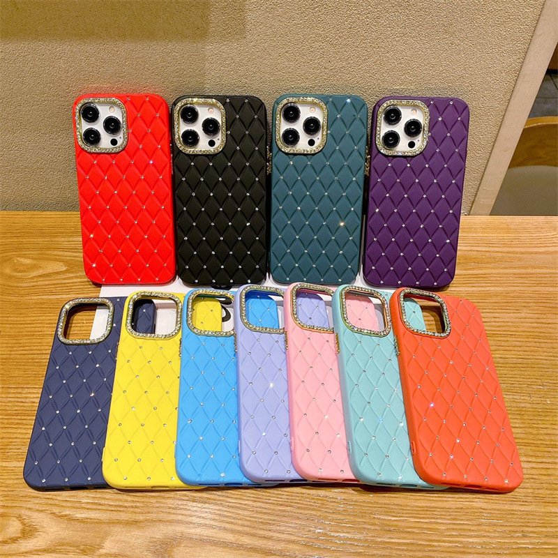 Luxury Diamond argyle Silicone Mobile Phone Case For iPhone 16 15 14 13 12 11 Pro max Fashion bling TPU Shockproof Back Cover