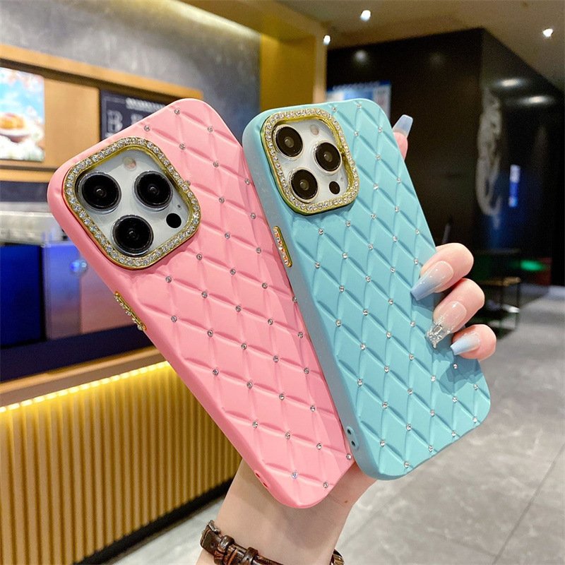 Luxury Diamond argyle Silicone Mobile Phone Case For iPhone 16 15 14 13 12 11 Pro max Fashion bling TPU Shockproof Back Cover