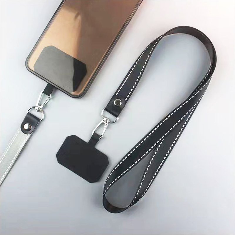 Good Quality Wide Mobile Phone Strap Removable Polyester Fiber Universal Cell Phone Strap Holder Phone Lanyard with Patch Pad