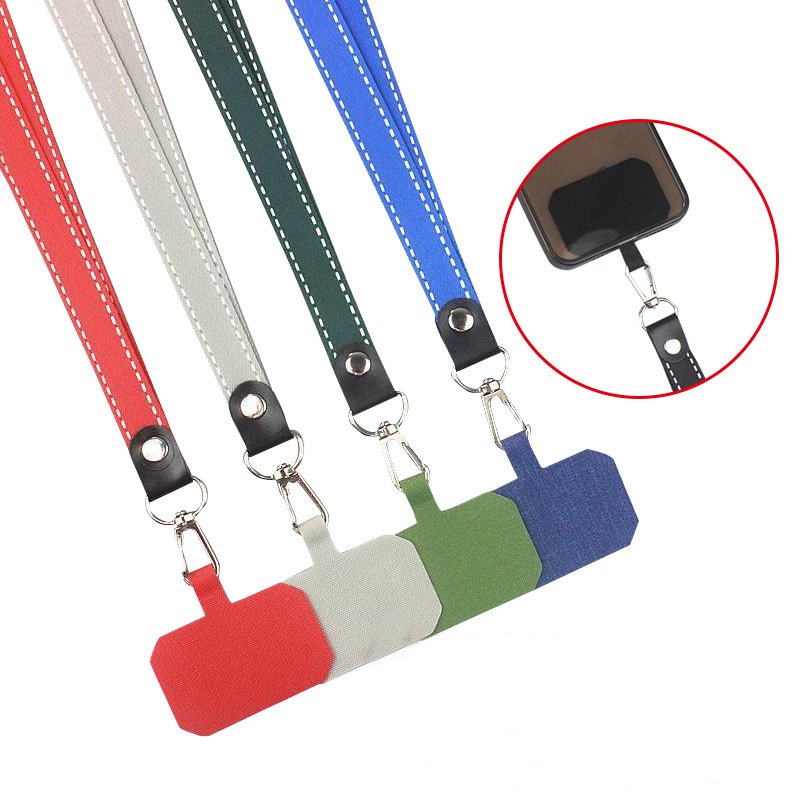 Good Quality Wide Mobile Phone Strap Removable Polyester Fiber Universal Cell Phone Strap Holder Phone Lanyard with Patch Pad