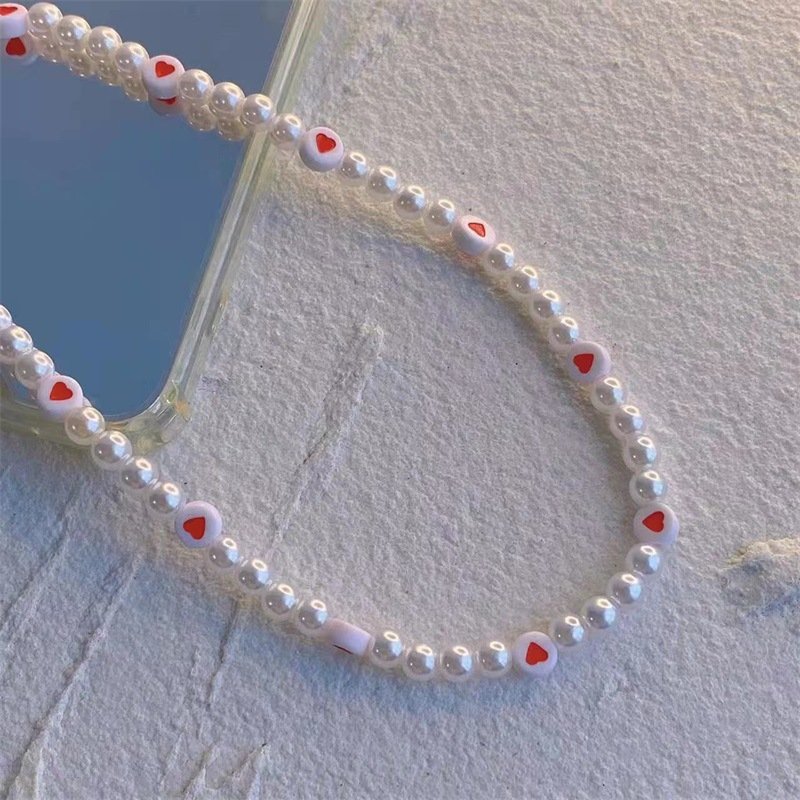 Pearl Chain Acrylic Bead Anti-lost Mobile Phone Straps Accessories