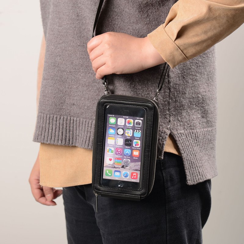 Custom Casual bag Travel Phone Bag Clear TPU Touchable Screen Window Mobile Phone Bag
