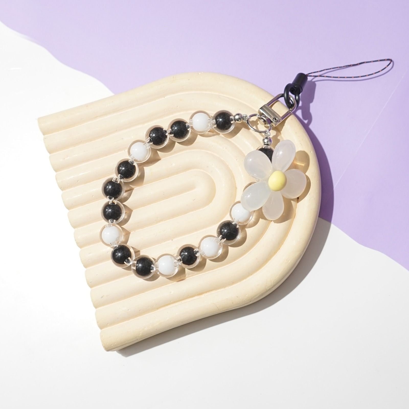 High quality Cartoon Crystal Bead Phone Charm Lanyard with Strap