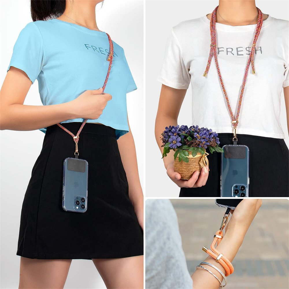 Mobile Phone Accessories Universal Neck Wrist Lanyard Patch Tab Lasso Tether Cell Mobile Smartphone Phone Case Strap With Metal