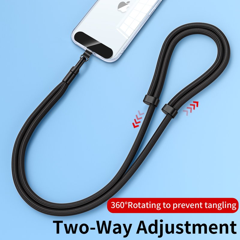 Universal Fashionable Polyester Mobile Phone Lanyard Short Wristlet Keychain Rope with Phone Tether Patch for Cell Phone Use