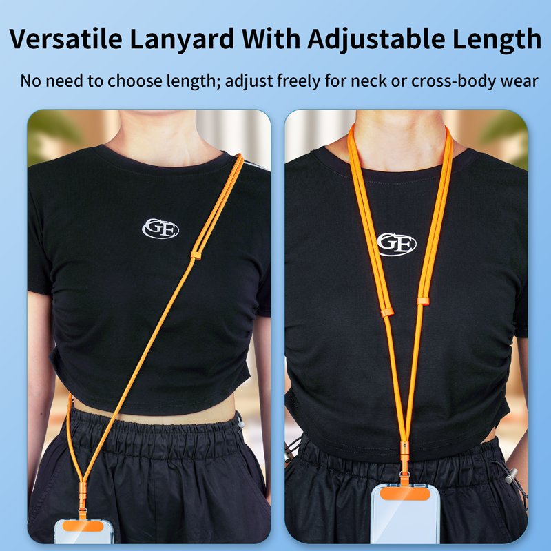 Universal Fashionable Polyester Mobile Phone Lanyard Short Wristlet Keychain Rope with Phone Tether Patch for Cell Phone Use