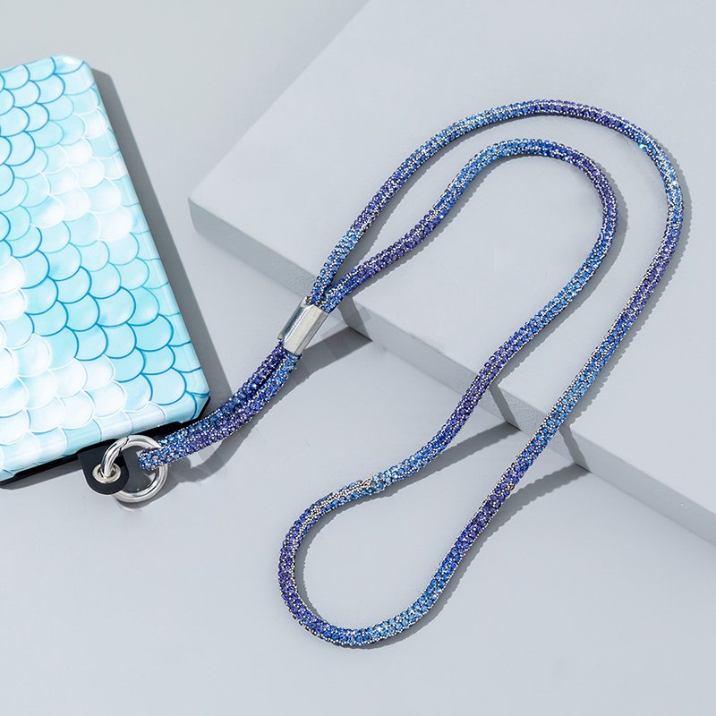 Diamond Cellphone Lanyard Pearl Crystals Mobile Chain 84cm Bling Bling Phone Neck Strap For All Smartphone Straps with Patch