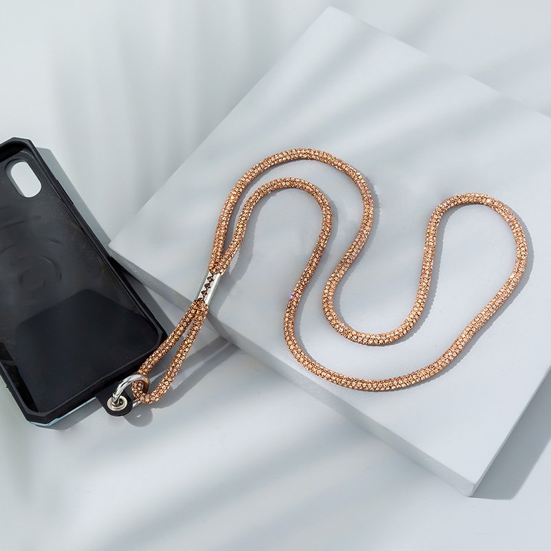 Diamond Cellphone Lanyard Pearl Crystals Mobile Chain 84cm Bling Bling Phone Neck Strap For All Smartphone Straps with Patch