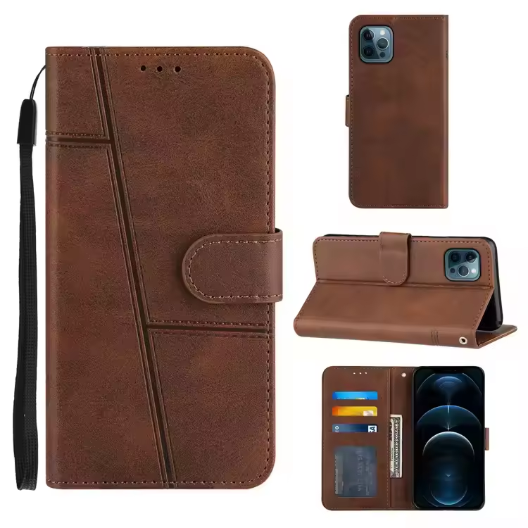 Multifunction Flip Cover PU Leather TPU Holder Mobile Phone Case For Iphone 16 15 14 13 Pro Max Plus Anti Shock Protection