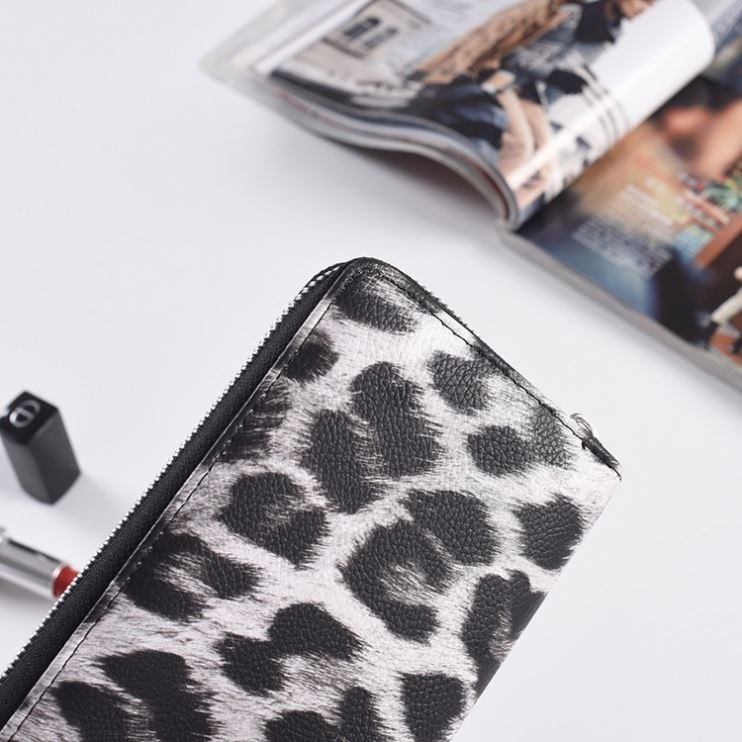 Leopard Print PU Wrist Lone Mobile Phone Card Women Handbag Case Womens And Purses Wallet 2024 New Short Strap Zipper Bag UY170