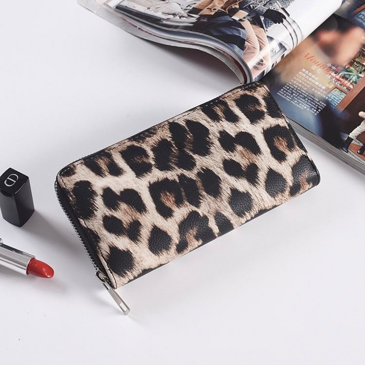 Leopard Print PU Wrist Lone Mobile Phone Card Women Handbag Case Womens And Purses Wallet 2024 New Short Strap Zipper Bag UY170