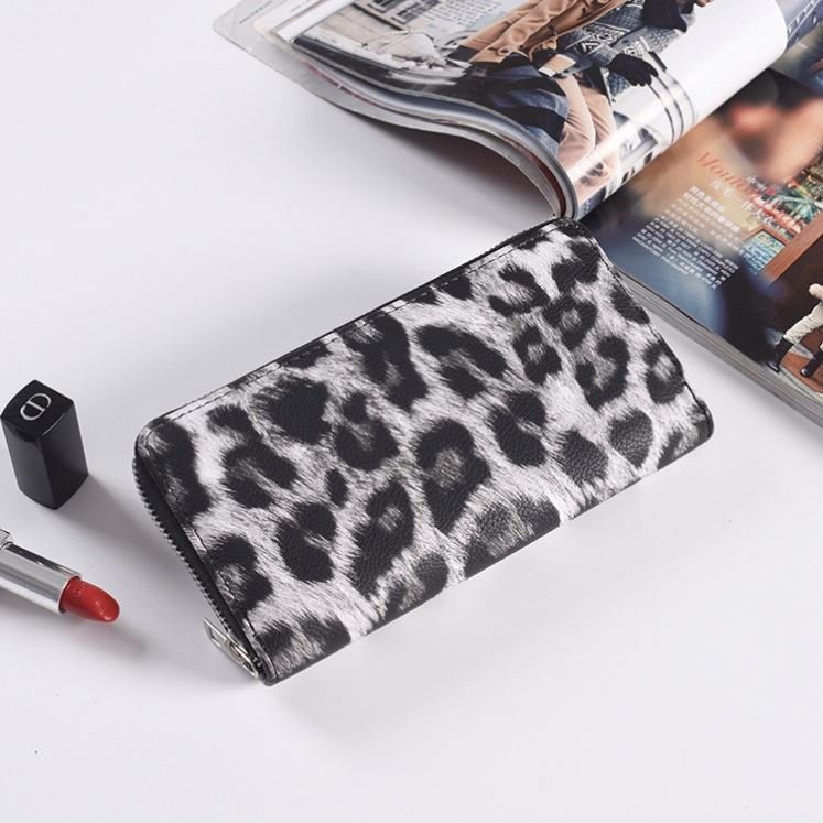 Leopard Print PU Wrist Lone Mobile Phone Card Women Handbag Case Womens And Purses Wallet 2024 New Short Strap Zipper Bag UY170