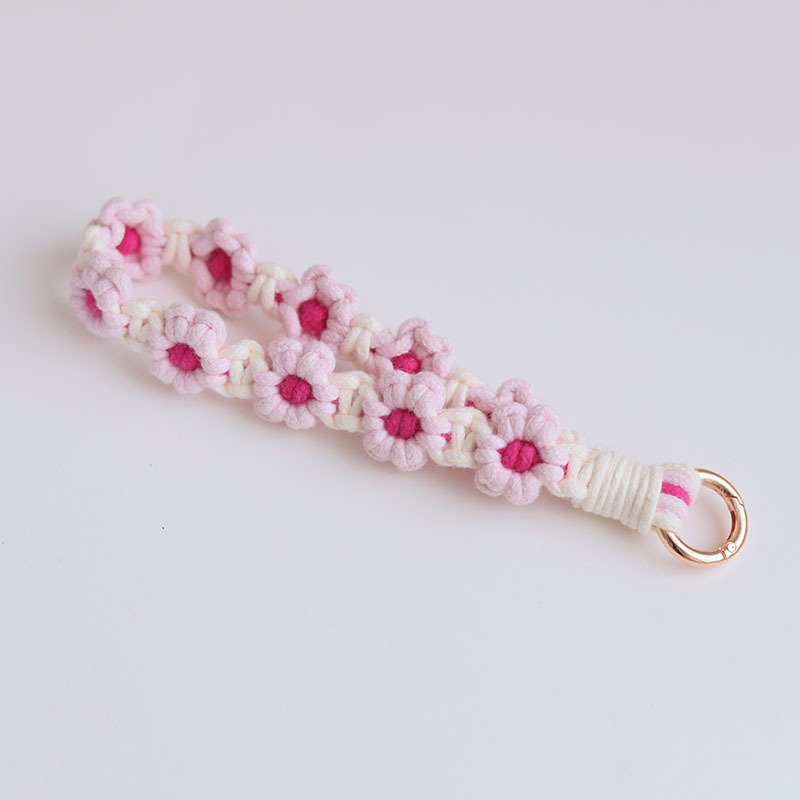 Universal Key Chain Flower Wrist Lanyard For all Mobile Phone Case Cell Phone Wrist Flower Phone Cord