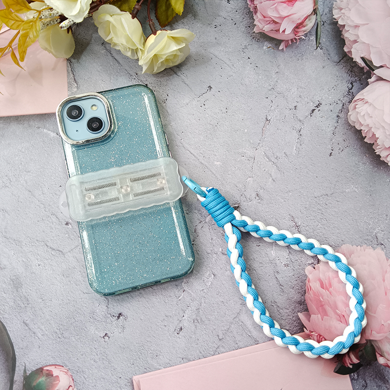 Mobile phone back clip wave transparent PC clip DIY material hanging rope telescopic clip mobile phone accessories
