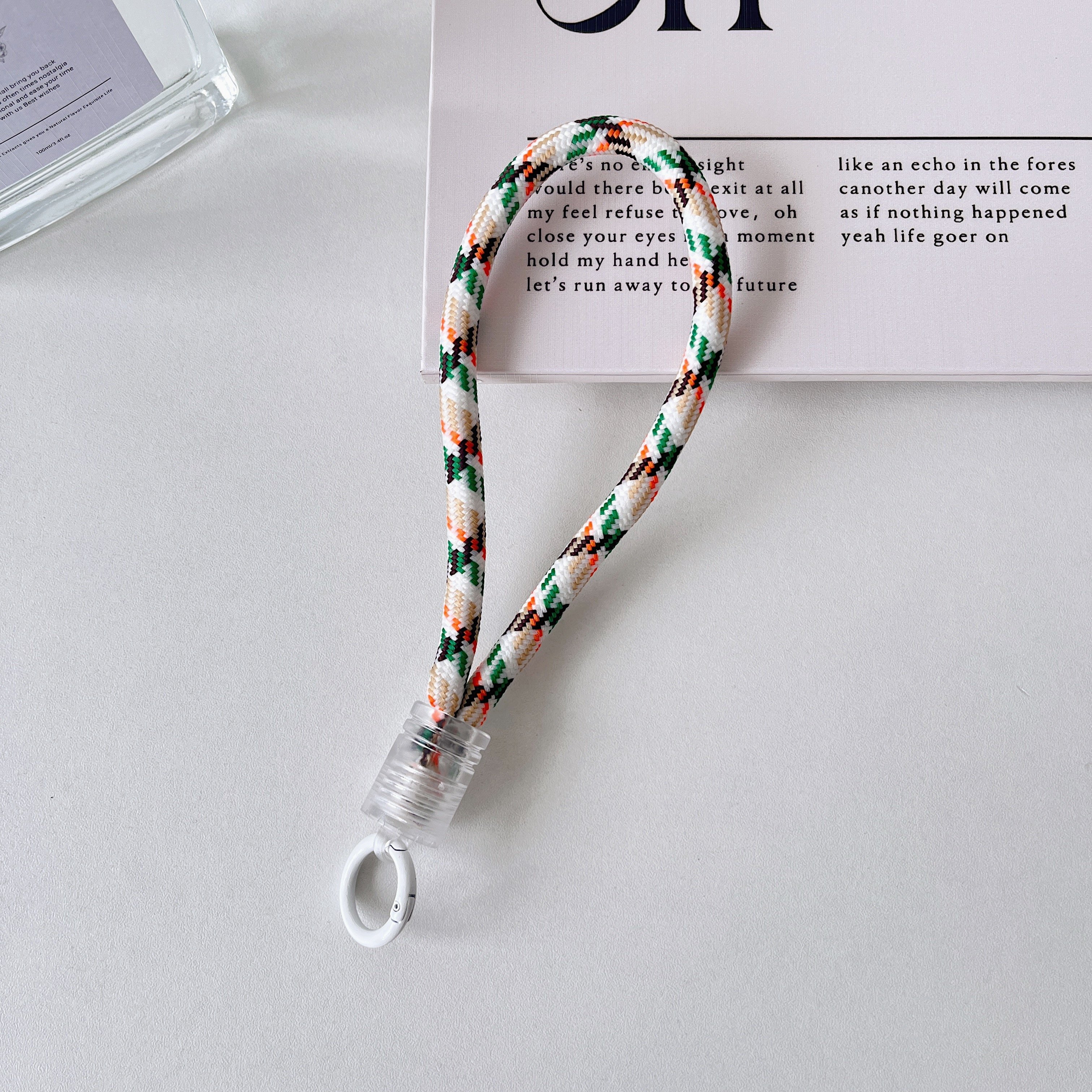 Removable universal necklace mobile phone lanyard nylon patch diagonal neck clip metal buckle metal lanyard rope belt