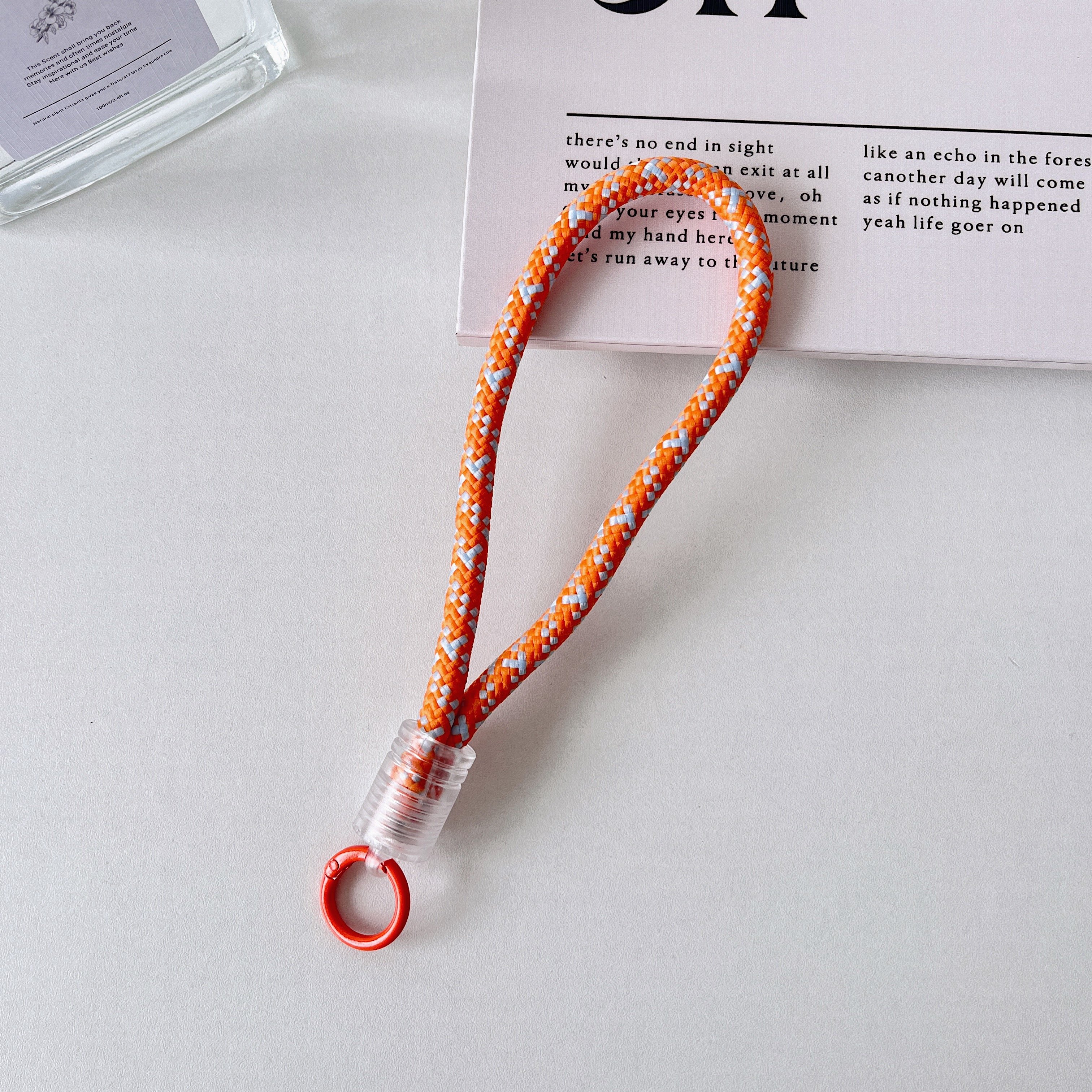 Removable universal necklace mobile phone lanyard nylon patch diagonal neck clip metal buckle metal lanyard rope belt