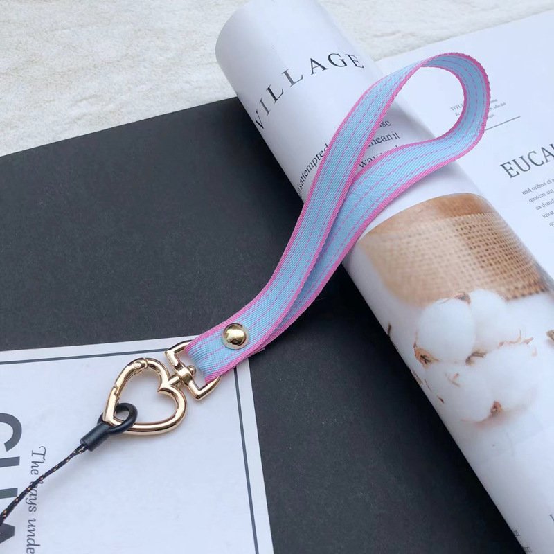 Mobile Phone Lanyard for Women Love Buckle Cell Phone Chain Anti-lost Keychain Short Wrist Strap Mobile Phone Lanyard Ornaments