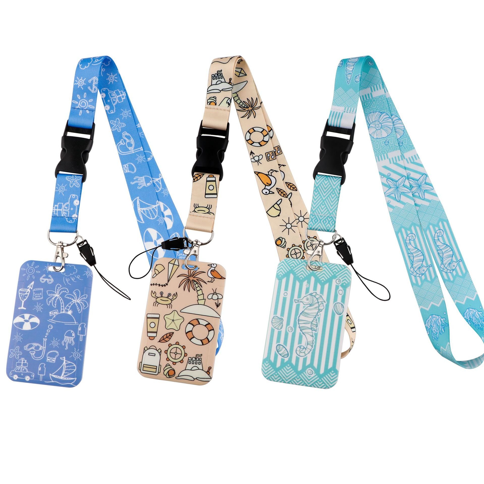Personalized Custom Printing Logo Blank Polyester Lanyard With Seatbelt Buckle ID Card Holder Rope Mobile Phone Lanyard