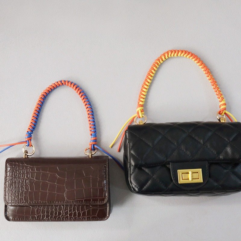 Colorful Versatile Wax Cord Handmade Rope Bag For Handbags Strap Multi-Color Hand-Held Mobile Phone Holder Lanyard Straps 35cm
