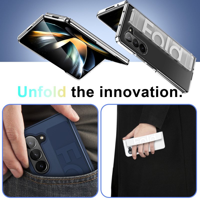 For Samsung Galaxy S24 ULTRA Silicone Wrist Strap Anti-fall Matte Hard Plastic Folding Case For Samsung Galaxy Z Fold 6 5 4