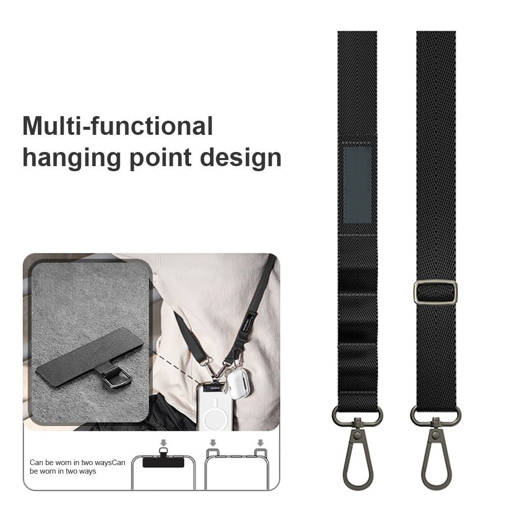 Universal Crossbody Mobile Phone Lanyard Adjustable Dacron Necklace Cell Phone Strap With Detachable Patch