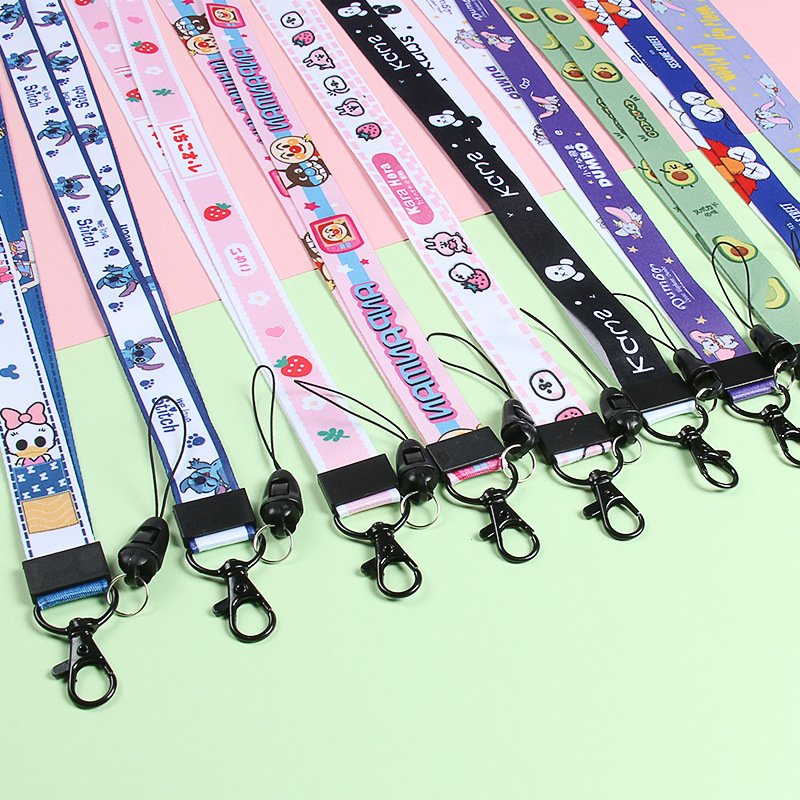 Heat Transfer Lanyard Cartoon Neck Lanyard Anti-Losing License Certificate Removable Metal Buckle Mobile Phone Lanyard