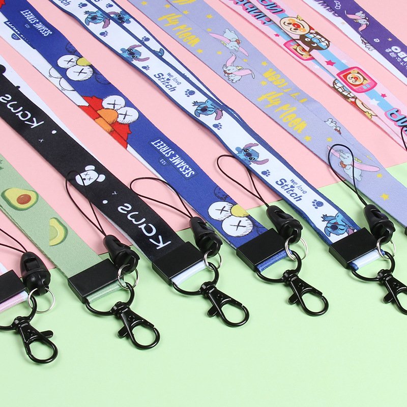 Heat Transfer Lanyard Cartoon Neck Lanyard Anti-Losing License Certificate Removable Metal Buckle Mobile Phone Lanyard