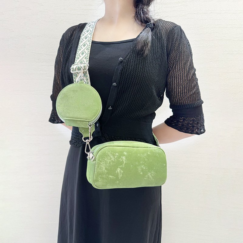 2024 New Women's Single Shoulder Crossbody Bag Candy Color Wide Strap Multi-Function Mobile Phone Case Stylish Bag