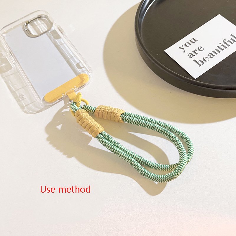 GT 2024 New Cell Phone Lanyard Colorful Nylon Braided Wristband CCB Camera Clip Piece Double Chain Keychain Accessories