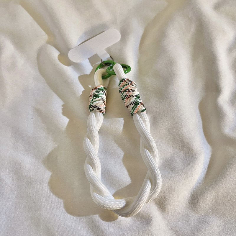 GT 2024 New Cell Phone Lanyard Colorful Nylon Braided Wristband CCB Camera Clip Piece Double Chain Keychain Accessories