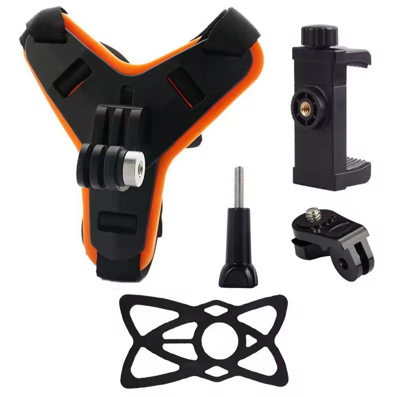 5 in 1 Kits Motorcycle Helmet Chin Mount Holder Rotatable Mobile Phone Strap For GoPro Hero Sports Action Camera