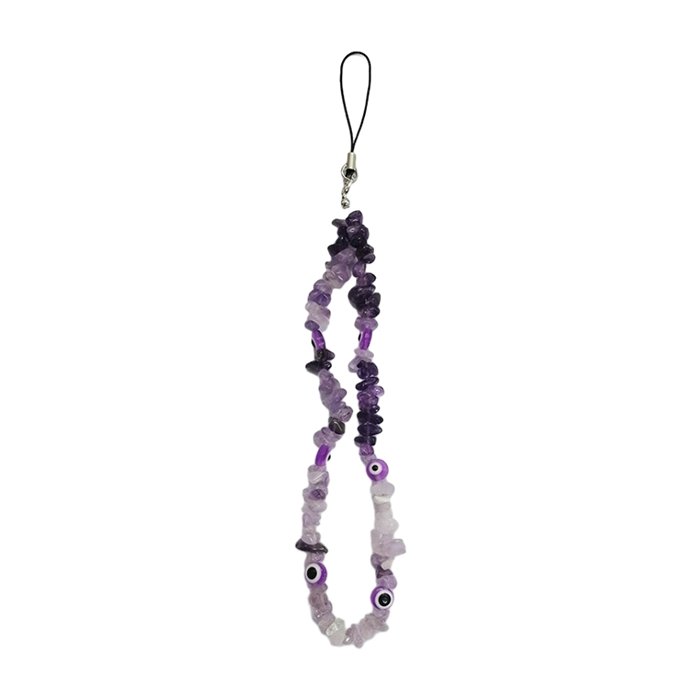 Natural Crystal Mobile Phone Lanyard DIY Beaded Stone Gemstone Mobile Phone Chain Wrist S