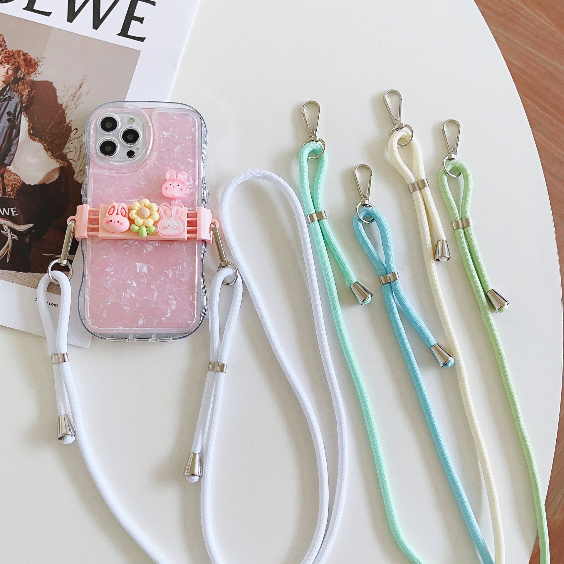 6mm adjustable phone lanyard rope with double buckles universal mobile phone strap