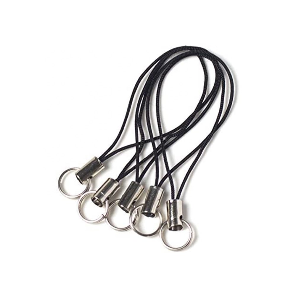 China Factory Produce Black Fashion Design Mobile Phone Charm Cellphone Strap for Gifts Keychain Holder