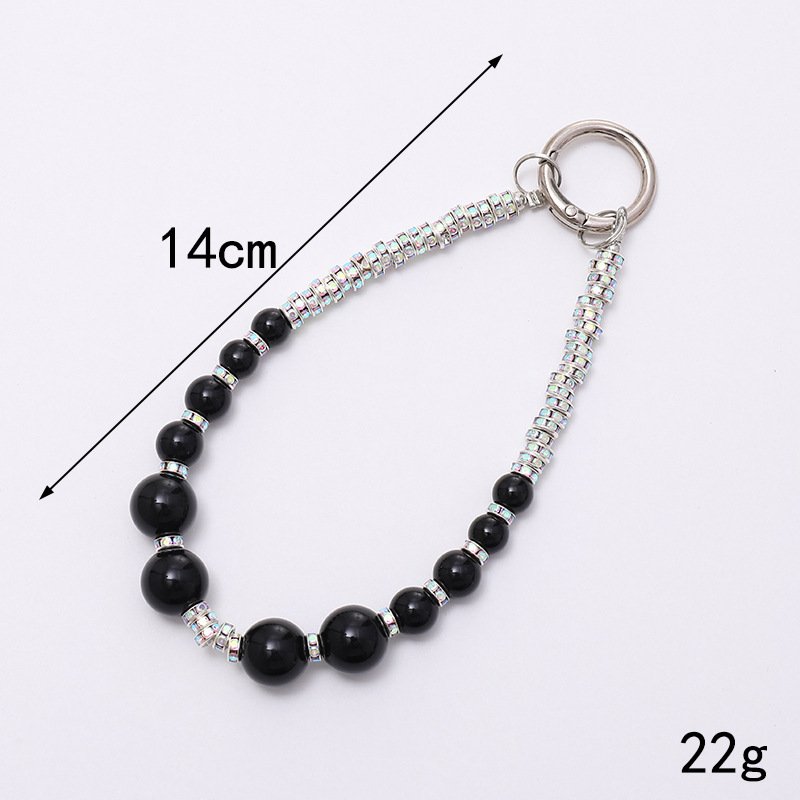 Luxury Diamond-encrusted Wrist Chain Short Pearl Diamond Pendant Mobile Phone Case Universal Lanyard Diamond Ring Anti-lost