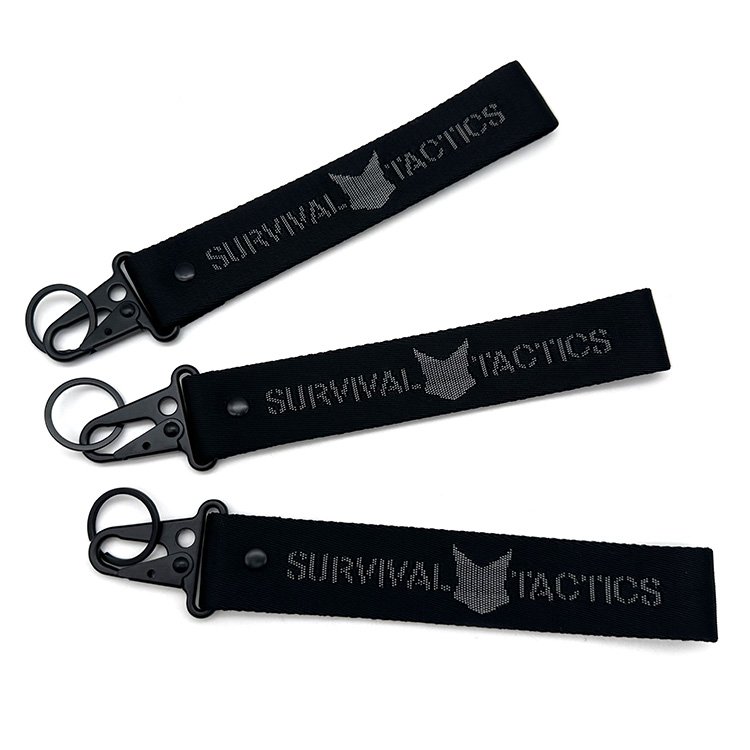 YYX Nylon Jacquard Keychain Custom Mobile Phone Short Strap Lanyard Keychain Jacquard Logo Woven Wrist Strap Keychain