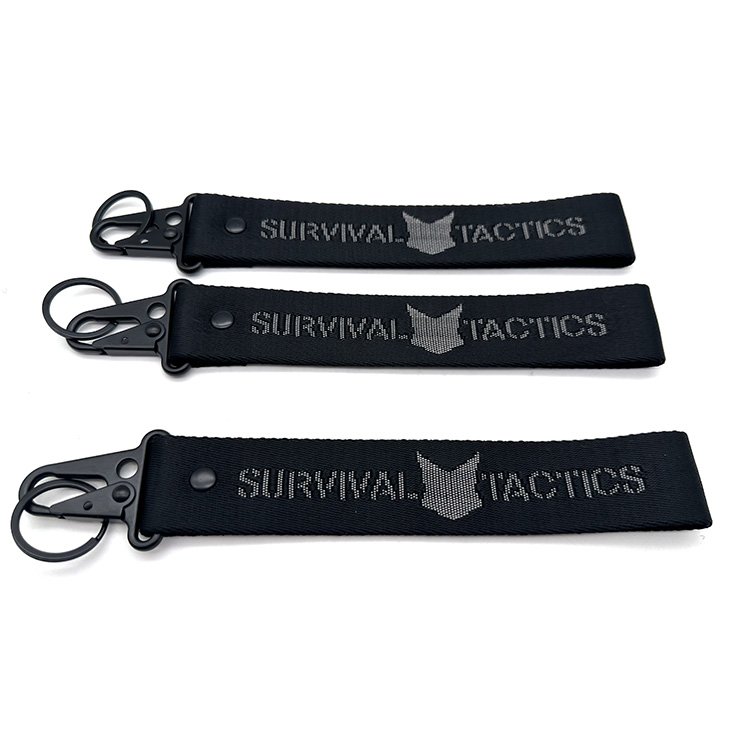 YYX Nylon Jacquard Keychain Custom Mobile Phone Short Strap Lanyard Keychain Jacquard Logo Woven Wrist Strap Keychain