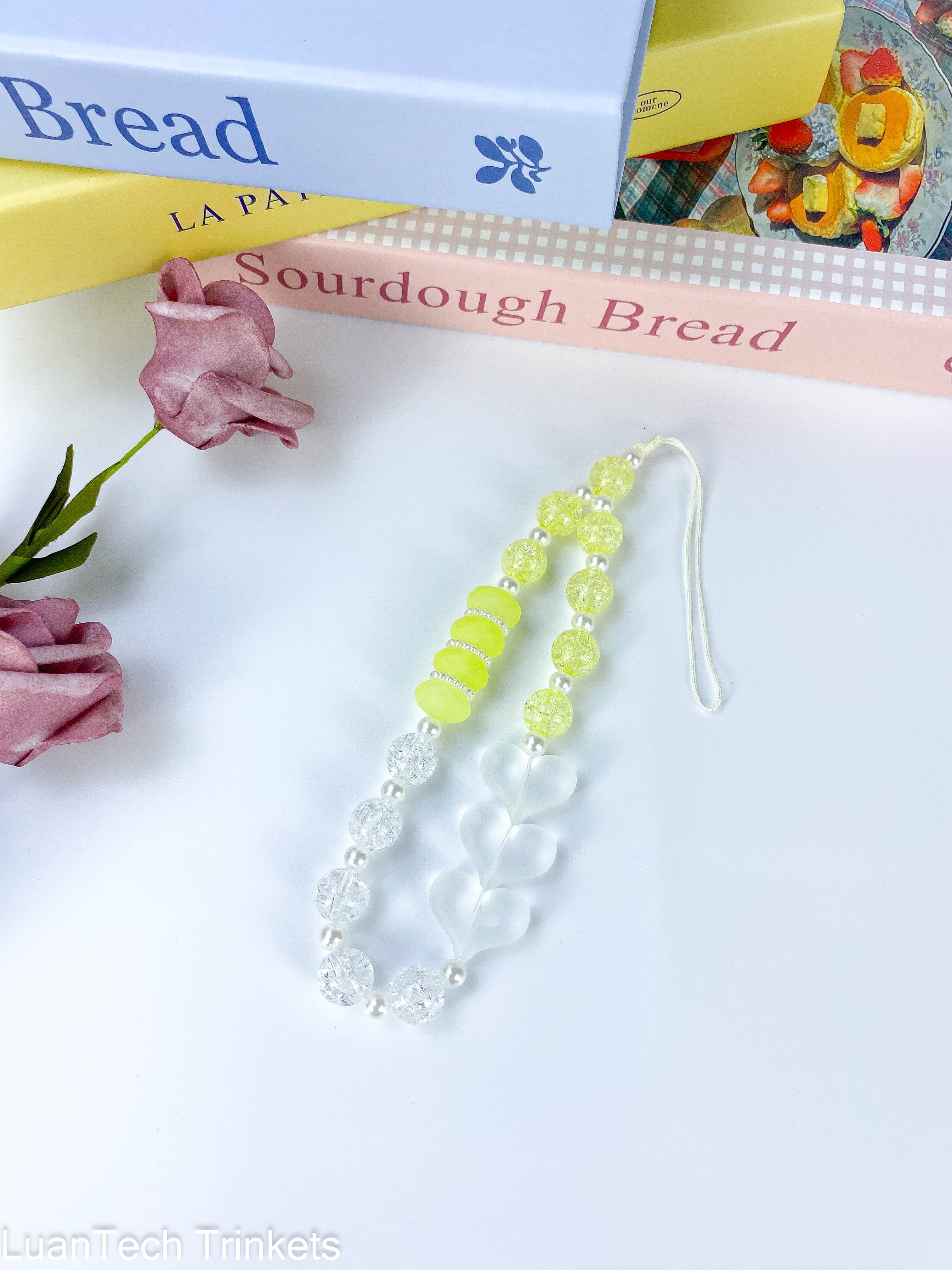 Personalized Heart DIY Pear Hang Bracelet Hang Wristlet Universal Phone Case Chain Phone Rope
