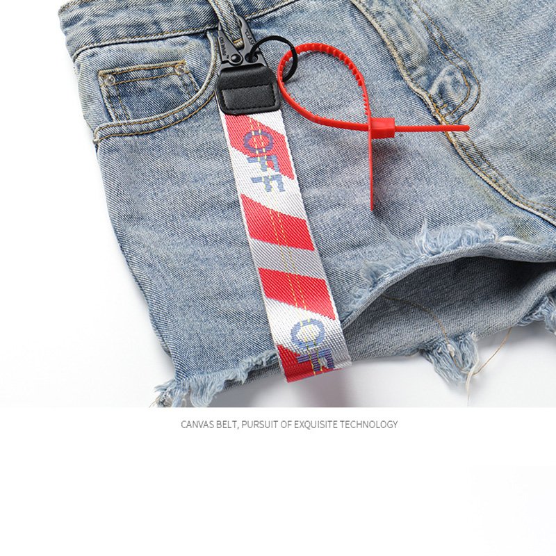 OFF Canvas Lanyard Colorful Keychain Wristlet High Quality Lanyards Strap Gift Designer Keychains Bag Cell Phone Accessories