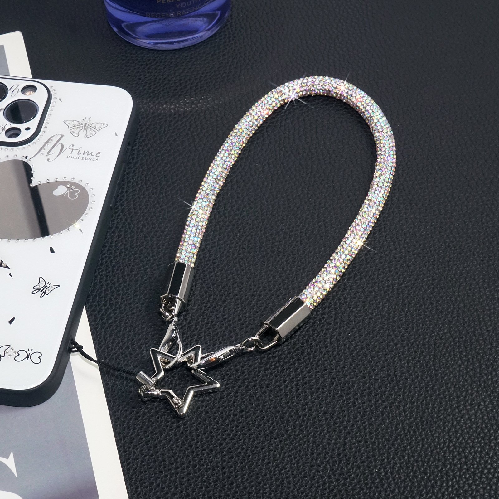 Star Phone Lanyard Luxury Full Diamond Handheld Hanging Chain Clip Style Pendant New Luxury Rhinestone Mobile Phone wrist Rope