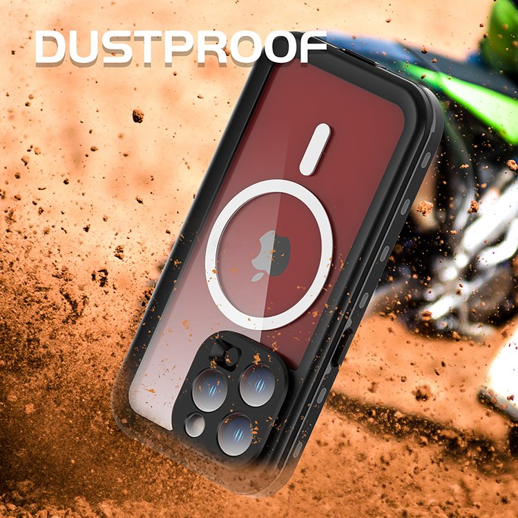 2023 Shellbox hot design Thickened PET Upgraded earphone hole added DOT IP68 mobile waterproof case for iPhone 15 pro