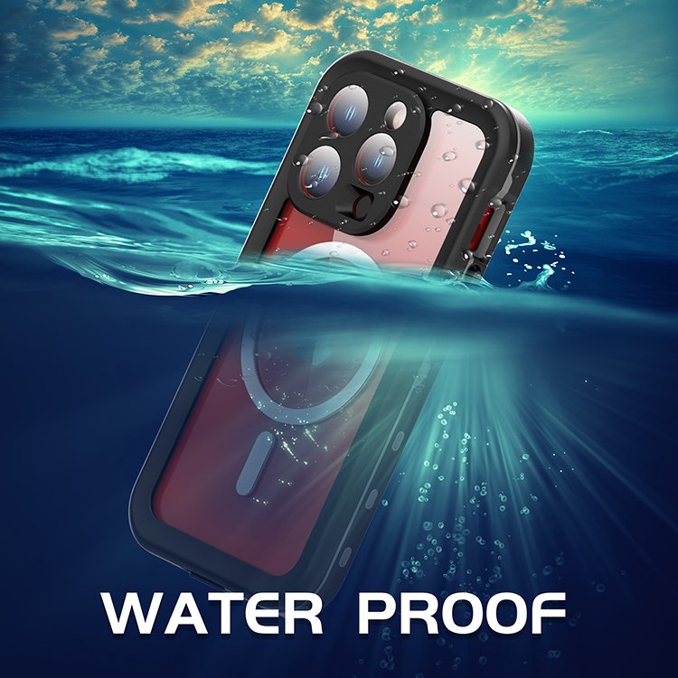 2023 Shellbox hot design Thickened PET Upgraded earphone hole added DOT IP68 mobile waterproof case for iPhone 15 pro
