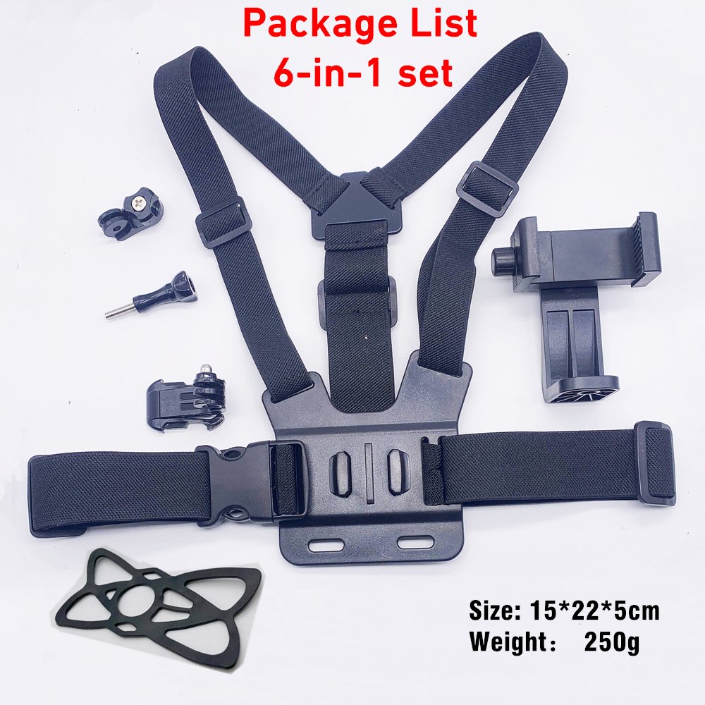 Factory Sale Cell Phone Clip Action Camera POV Mobile Phone Chest Mount Harness Strap Holder for Samsung iPhone Gopro