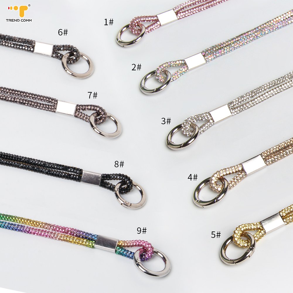 Necklace chain Universal Phone Lanyard crossbody string Shiny Crystal Diamond Bling Rhinestone With patch for iPhone 15 14 13